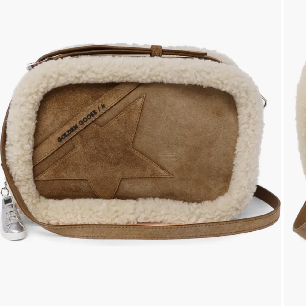 Golden Goose shearling and suede star bag